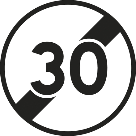 Panneau disque fin de limitation de vitesse 650 Ecolign B33 30 cl2 - NADIA SIGNALISATION - DIS650E2B33 30