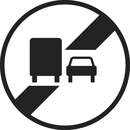 Panneau disque Fin d'interdiction de dépasser 650 Ecolign B34a cl2 - NADIA SIGNALISATION - DIS650E2B34a