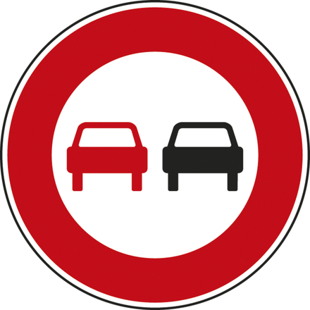 Panneau disque interdiction de dépasser motorisé 650 Ecolign B3 cl2 - NADIA SIGNALISATION - DIS650E2B3