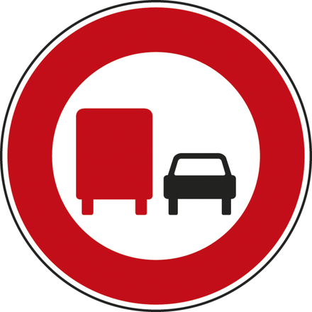 Panneau disque interdiction dépassement véhicules >3.5T 650 Ecolign B3a cl2 - NADIA SIGNALISATION - DIS650E2B3a