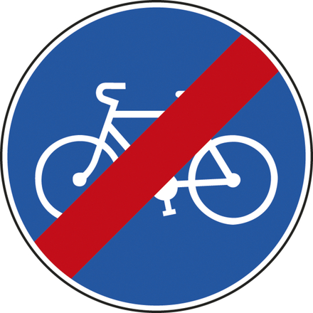 Panneau disque Fin de piste obligatoire pour cycles 650 Ecolign B40 cl2 - NADIA SIGNALISATION - DIS650E2B40