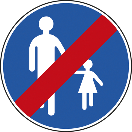Panneau disque Fin de chemin obligatoire pour piétons 650 Ecolign B41 cl2 - NADIA SIGNALISATION - DIS650E2B41