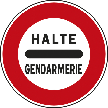 Panneau disque Arrêt au poste de gendarmerie 650 Ecolign B5a cl2 - NADIA SIGNALISATION - DIS650E2B5a