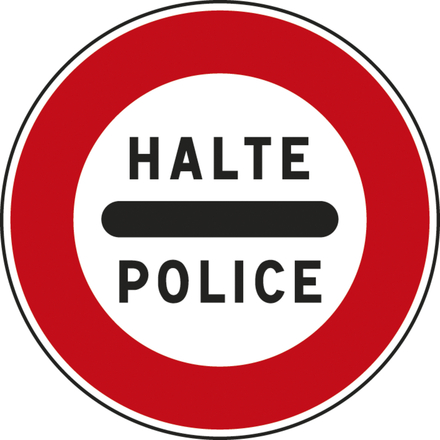 Panneau disque Arrêt au poste de police 650 Ecolign B5b cl2 - NADIA SIGNALISATION - DIS650E2B5b