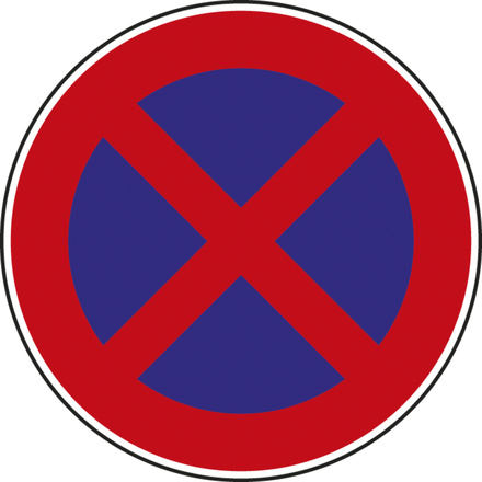 Panneau disque Interdiction arrêt stationnement 650 Ecolign B6d cl2 - NADIA SIGNALISATION - DIS650E2B6d