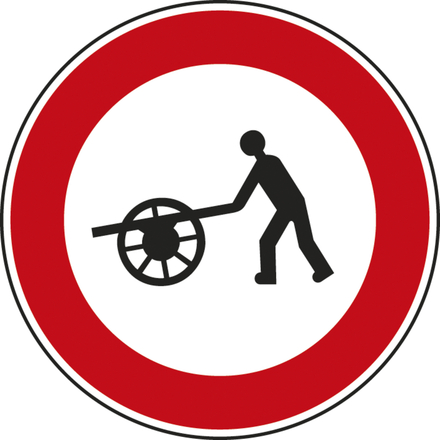 Panneau disque Accès interdit aux voitures à bras 650 Ecolign B9e cl2 - NADIA SIGNALISATION - DIS650E2B9e