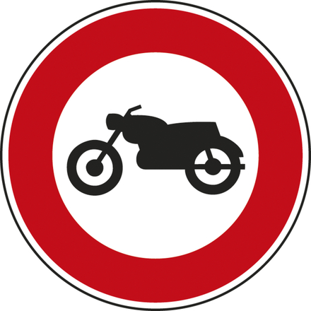Panneau disque accès interdit motocyclettes 650 Ecolign B9h cl2 - NADIA SIGNALISATION - DIS650E2B9h