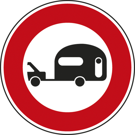 Panneau disque accès interdit caravane/remorque +250kg 650 Ecolign B9i cl2 - NADIA SIGNALISATION - DIS650E2B9i