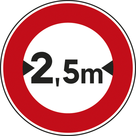 Panneau disque Accès interdit largeur excès 850 B11 cl1 - NADIA SIGNALISATION - DIS850E1B11