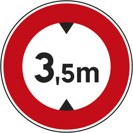 Panneau disque accès interdit aux véhicules haut sup à nombre indiqué 850 B12 cl1 - NADIA SIGNALISATION - DIS850E1B12