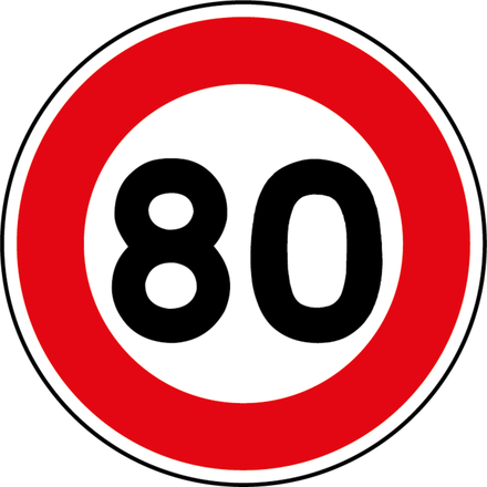 Panneau disque Limitation de vitesse interdiction 850 Ecolign B14 80 cl2 - NADIA SIGNALISATION - DIS850E2B14 80