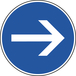 Disque Obligation de tourner à droite avant le panneau 850 B21.1 cl2 - NADIA SIGNALISATION - DIS850E2B21.1