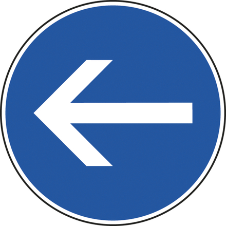 Panneau disque Obligation de tourner à gauche 850 Ecolign B21.2 cl2 - NADIA SIGNALISATION - DIS850E2B21.2