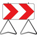 PANNEAU DE SIGNALISATION K8 DEVIATION OU RETRECISSEMENT DE VOIE 1000X500MM T1 AVEC PIEDS NADIA SIGNALISATION- 201239