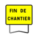 PANNEAU DE SIGNALISATION KC1 FIN DE CHANTIER 800X600MM T1 NADIA SIGNALISATION N002KC1FDC800X600CLT