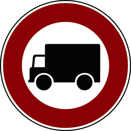 PANNEAU DISQUE 850 B8 interdit aux véhicules transportant des marchandises PDIS850ECO