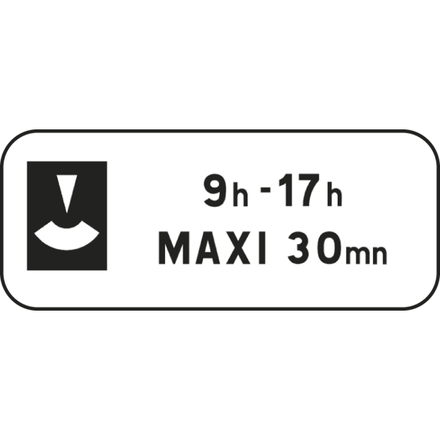 Panneau complément stationnement arrêt 900x250 Ecolign M6c2 cl1 - NADIA SIGNALISATION - PNC900250E1M6c2