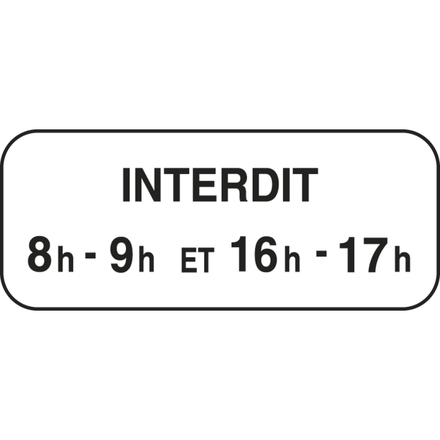 Panonceau rectangulaire complément stationnement 900x250 Ecolign M6f cl1 - NADIA SIGNALISATION - PNC900250E1M6f