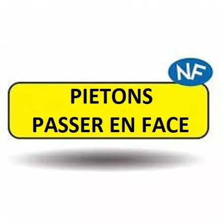 PANNEAU DE SIGNALISATION KM9 PIETONS PASSER EN FACE T1 NADIA SIGNALISATION N002PPNC700200GAL1KM