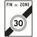Rectangle Sortie zone vitesse limitée 30 km/h 700x900 B51 cl2 - NADIA SIGNALISATION - PREC700900E2B51