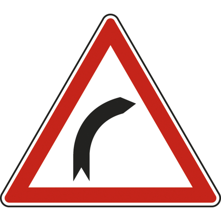Panneau triangle Virage à droite 700 Ecolign A1a cl1 - NADIA SIGNALISATION - TRI700E1A1a