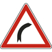 Panneau triangle Virage à droite 700 Ecolign A1a cl1 - NADIA SIGNALISATION - TRI700E1A1a