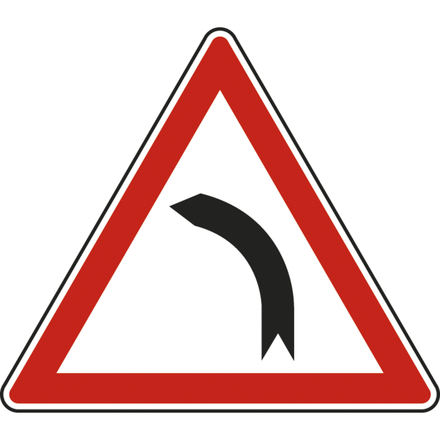 Panneau triangle Virage à gauche 700 Ecolign A1b cl1 - NADIA SIGNALISATION - TRI700E1A1b
