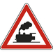 Panneau triangle Passage à niveau sans barrières ni demi-barrières 700 Ecolign A8 cl1 - NADIA SIGNALISATION - TRI700E1A8