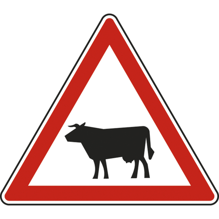 Panneau triangle Passage d'animaux domestiques 700 Ecolign A15a1 cl2 - NADIA SIGNALISATION - TRI700E2A15a1