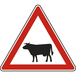 Panneau triangle Passage d'animaux domestiques 700 Ecolign A15a1 cl2 - NADIA SIGNALISATION - TRI700E2A15a1