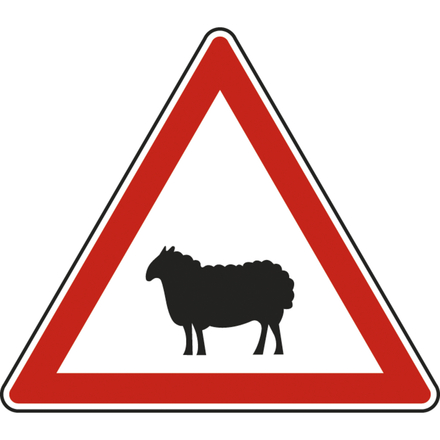 Panneau triangle Passage d'Animaux Domestiques 700 Ecolign A15a2 cl2 - NADIA SIGNALISATION - TRI700E2A15a2