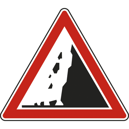 Panneau triangle Risque de Chute de Pierres 700 Ecolign A19 cl2 - NADIA SIGNALISATION - TRI700E2A19