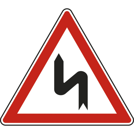 Panneau triangle Virages Gauche 700 Ecolign A1d cl2 - NADIA SIGNALISATION - TRI700E2A1d