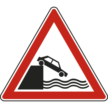 Panneau triangle débouché sur quai ou berge 700 Ecolign A20 cl2 - NADIA SIGNALISATION - TRI700E2A20