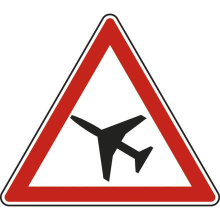 Panneau triangle Traversée d'une aire de danger aérien 700 Ecolign A23 cl2 - NADIA SIGNALISATION - TRI700E2A23
