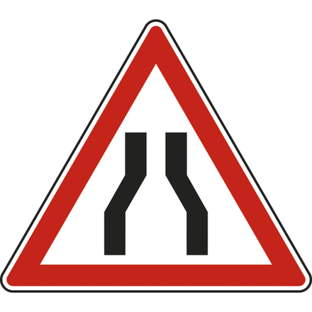 Panneau triangle Chaussée rétrécie 700 Ecolign A3 cl2 - NADIA SIGNALISATION - TRI700E2A3