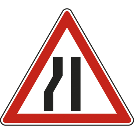 Panneau triangle Chaussée rétrécie par la gauche 700 A3b cl2 - NADIA SIGNALISATION - TRI700E2A3b
