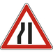 Panneau triangle Chaussée rétrécie par la gauche 700 A3b cl2 - NADIA SIGNALISATION - TRI700E2A3b