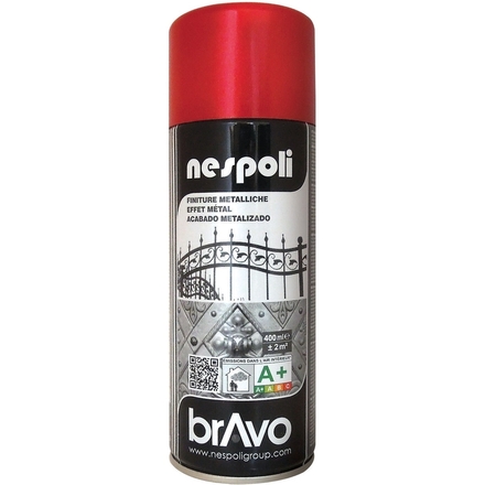 Aérosol de peinture acrylique à effet métalisé couleur rouge 400 ml - NESPOLI - 180205