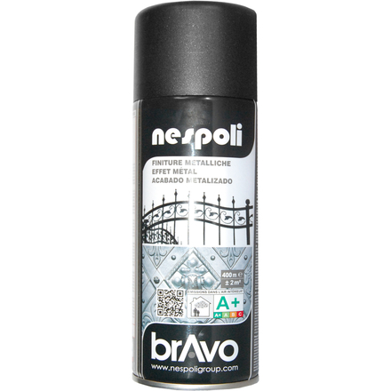 Aérosol de peinture acrylique à effet métalisé ferronnerie couleur graphite 400 ml - NESPOLI - 183118