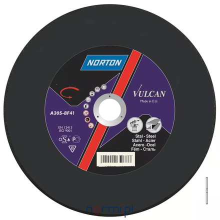 Disque de tronconnage Norton VULCAN Diam. 300 Epaisseur 3.5 pour Acier -66252925457