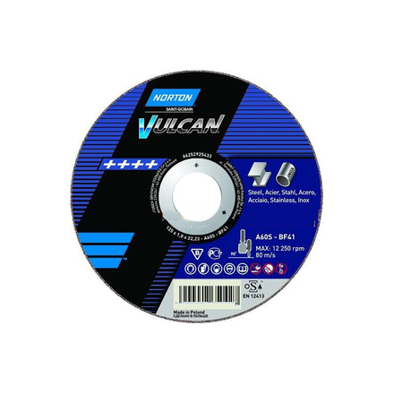 Disque de tronconnage Norton VULCAN Diam. 230 Epaisseur 3.2 pour Acier / Inox -66253371518