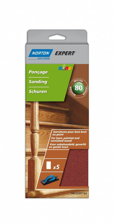 5 PATINS NORTON NON PERFORES LONGUE DUREE 115*280 GRAIN 80 - 66623307172