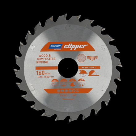 Lame carbure débit 160x2.6/1.6x30 z24 NORTON CLIPPER - 70184608043