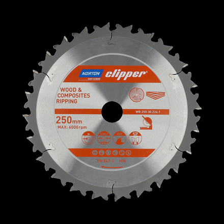 Lame carbure débit 250x3.2/2.2x30 z24 NORTON CLIPPER - 70184608065