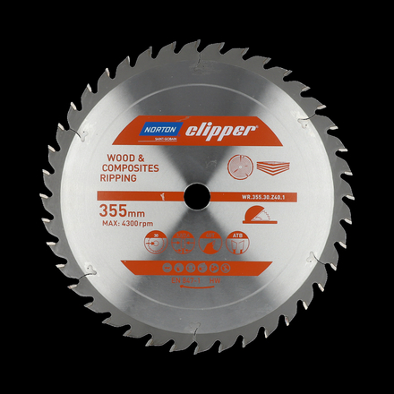 Lame carbure débit 355x3.2/2.4x30 z40 NORTON CLIPPER - 70184608076