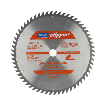 Lame carbure finition 355x3.2/2.4x30 z60 NORTON CLIPPER - 70184608126