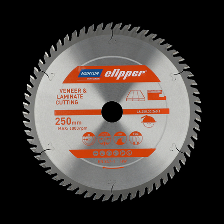 Lame carbure mélaminé 250x2.8/2.0x30 z60 NORTON CLIPPER - 70184608145