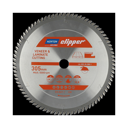 Lame carbure mélaminé 305x3.0/2.2x30 z80 NORTON CLIPPER - 70184608146