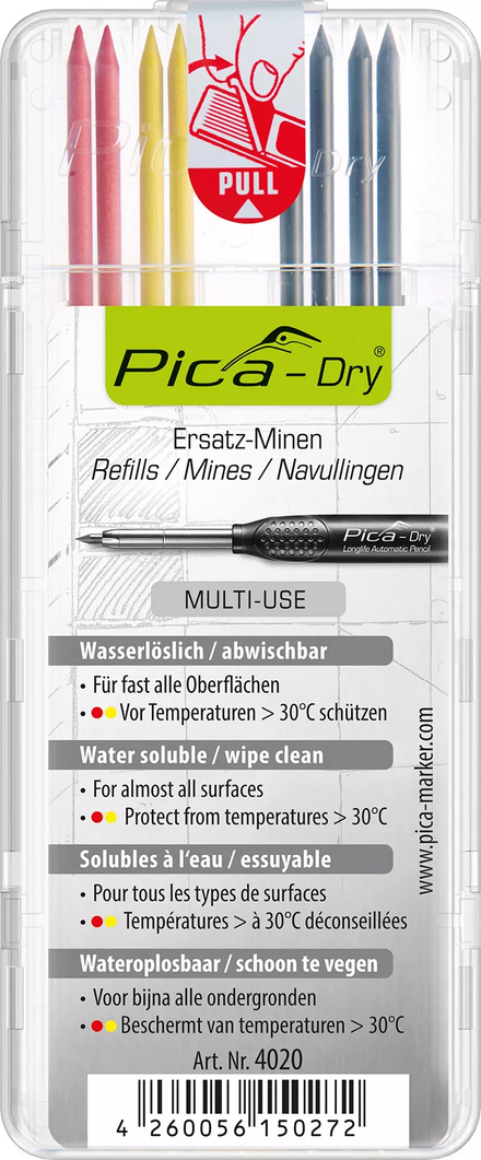 Etui de 8 mines pica dry assorties PICA - 4020